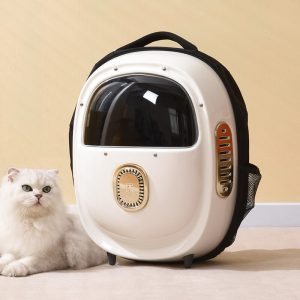 Portable Cat Backpack Large Space Outdoor Travel Pet Carrier with Air Conditioning and Transparent Design (1)